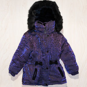 3/$15 Girls Purple Winter Jacket w/ Black Accents